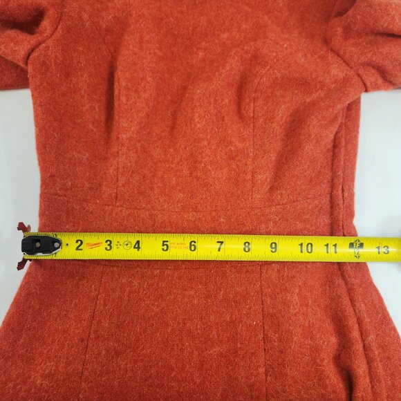 Vintage Orange / Coral Mod Peacoat with Matching Dress Handmade XS - Picture 10 of 10